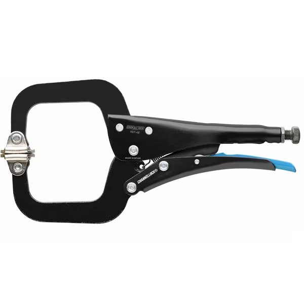 12in C-CLAMP LOCKING PLIERS W/ SWIVEL PADS, Channellock, Mfr#: 107-12